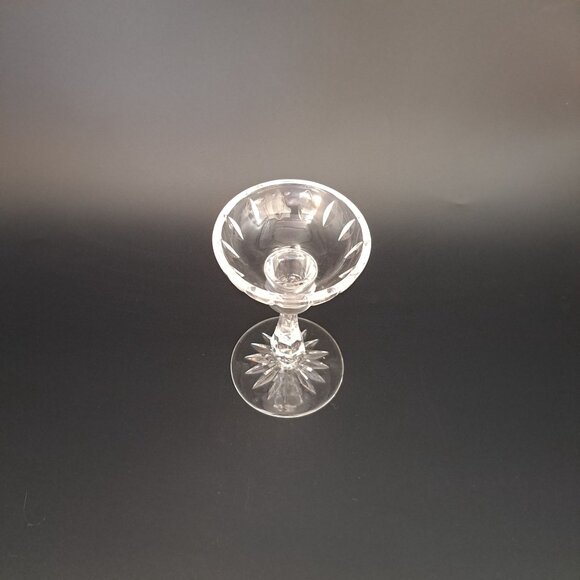 Vintage Crystal Candlestick Holder With Etched Design & Elegant Cut - Picture 4 of 10
